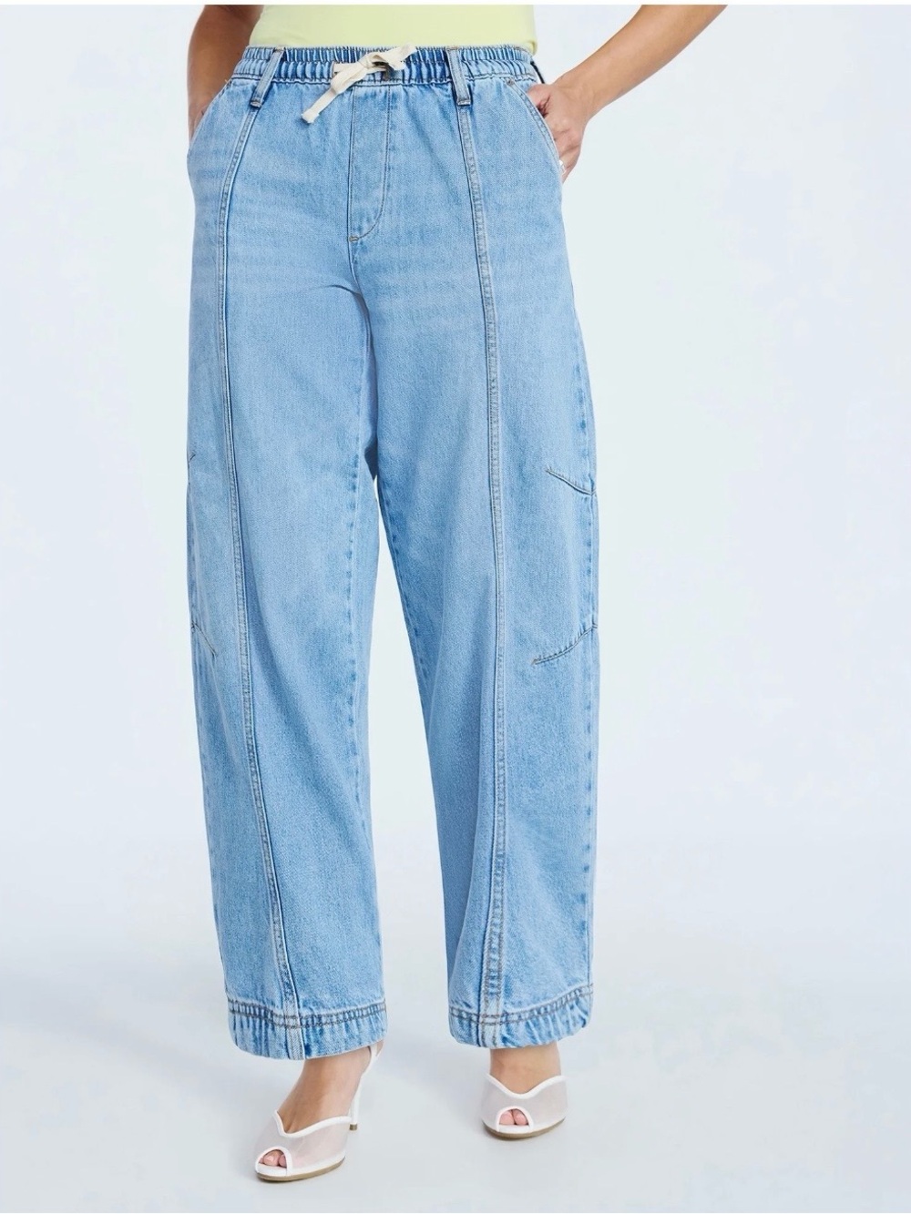 ⚡️NWT Scoop Pull-On Cropped Barrel Jeans
